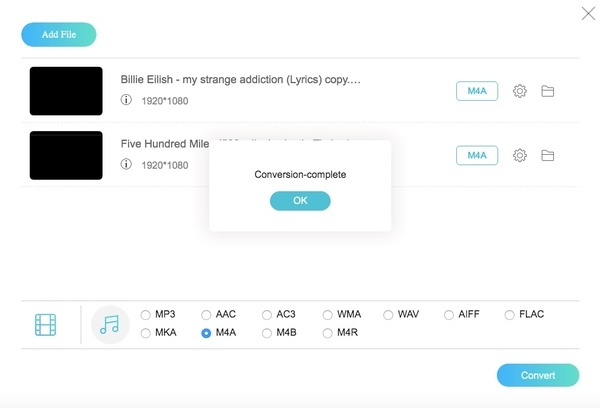 aac to m4a converter online