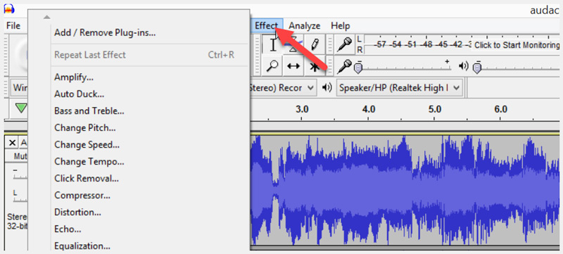 Audacity Add Effects