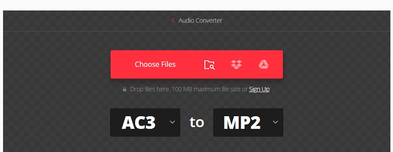 AC3をMP2に変換するConvertio