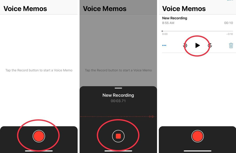 音声メモで音声を録音する